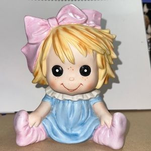 Vtg Little Girl Doll - Lefton China - handpainted.  Was a Table/Night light